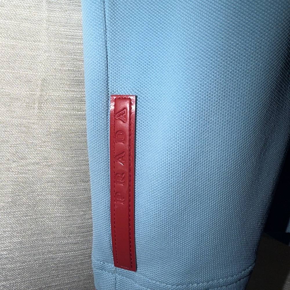 Prada Men's Light Blue Polo Shirt size M - Picture 2 of 6